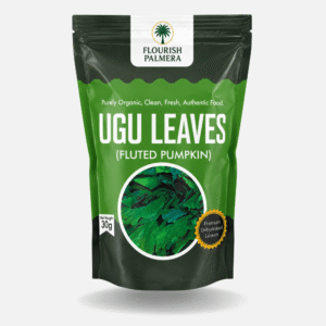 Fluted pumpkin leaves (Ugu leaves) for preparing traditional Nigerian soups by Flourish Palmera.